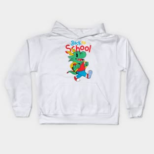 Back to school dragon cartoon Kids Hoodie